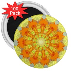 Sunshine Sunny Sun Abstract Yellow 3  Magnets (100 Pack) by Simbadda