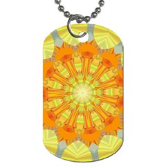 Sunshine Sunny Sun Abstract Yellow Dog Tag (one Side) by Simbadda