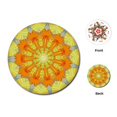 Sunshine Sunny Sun Abstract Yellow Playing Cards (round) 