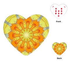 Sunshine Sunny Sun Abstract Yellow Playing Cards (heart)  by Simbadda