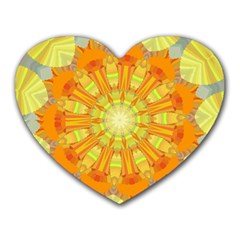 Sunshine Sunny Sun Abstract Yellow Heart Mousepads by Simbadda