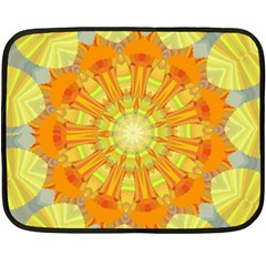 Sunshine Sunny Sun Abstract Yellow Double Sided Fleece Blanket (mini) 