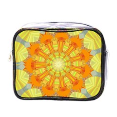 Sunshine Sunny Sun Abstract Yellow Mini Toiletries Bags by Simbadda