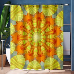 Sunshine Sunny Sun Abstract Yellow Shower Curtain 60  X 72  (medium)  by Simbadda