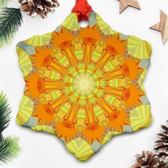 Sunshine Sunny Sun Abstract Yellow Ornament (snowflake) by Simbadda