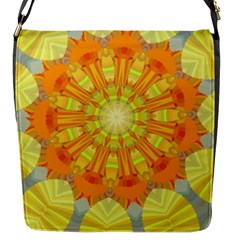 Sunshine Sunny Sun Abstract Yellow Flap Messenger Bag (s) by Simbadda