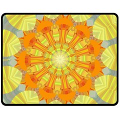 Sunshine Sunny Sun Abstract Yellow Double Sided Fleece Blanket (medium) 