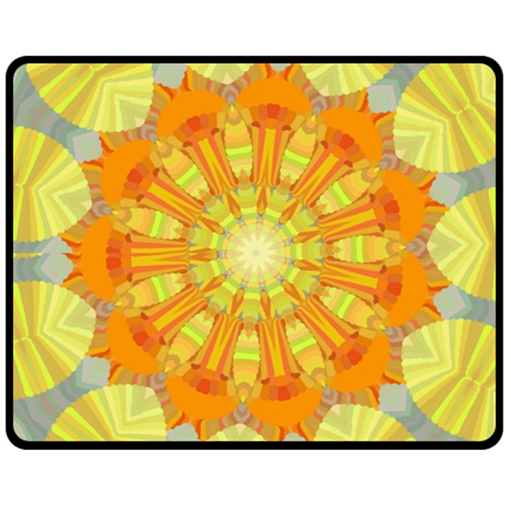 Sunshine Sunny Sun Abstract Yellow Double Sided Fleece Blanket (Medium) 