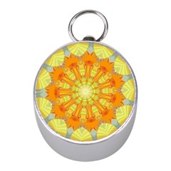 Sunshine Sunny Sun Abstract Yellow Mini Silver Compasses