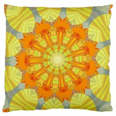 Sunshine Sunny Sun Abstract Yellow Large Flano Cushion Case (two Sides)