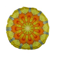 Sunshine Sunny Sun Abstract Yellow Standard 15  Premium Flano Round Cushions