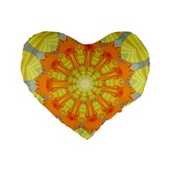 Sunshine Sunny Sun Abstract Yellow Standard 16  Premium Flano Heart Shape Cushions