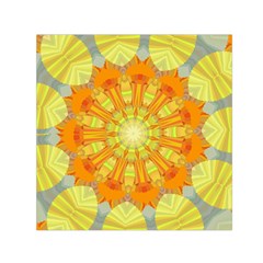 Sunshine Sunny Sun Abstract Yellow Small Satin Scarf (square) by Simbadda