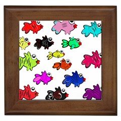 Fishes Marine Life Swimming Water Framed Tiles by Simbadda