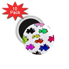 Fishes Marine Life Swimming Water 1 75  Magnets (10 Pack)  by Simbadda