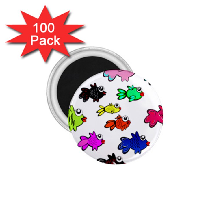 Fishes Marine Life Swimming Water 1.75  Magnets (100 pack) 