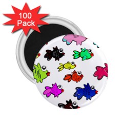 Fishes Marine Life Swimming Water 2 25  Magnets (100 Pack)  by Simbadda