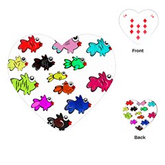 Fishes Marine Life Swimming Water Playing Cards (heart) 