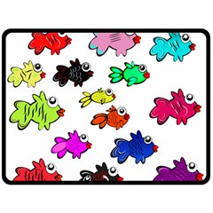 Fishes Marine Life Swimming Water Fleece Blanket (large)  by Simbadda