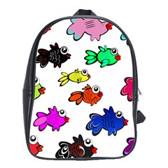 Fishes Marine Life Swimming Water School Bags (xl) 