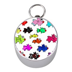 Fishes Marine Life Swimming Water Mini Silver Compasses by Simbadda