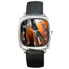 Fractal Structure Mathematics Square Metal Watch by Simbadda