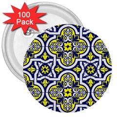 Tiles Panel Decorative Decoration 3  Buttons (100 Pack) 