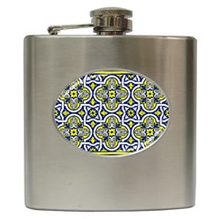 Tiles Panel Decorative Decoration Hip Flask (6 Oz) by Simbadda