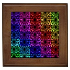 Rainbow Grid Form Abstract Framed Tiles by Simbadda