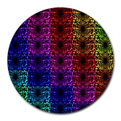 Rainbow Grid Form Abstract Round Mousepads by Simbadda