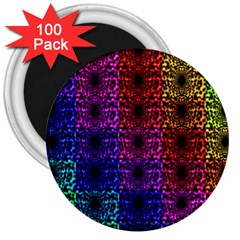 Rainbow Grid Form Abstract 3  Magnets (100 Pack) by Simbadda