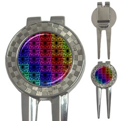 Rainbow Grid Form Abstract 3-in-1 Golf Divots by Simbadda