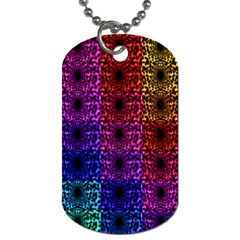 Rainbow Grid Form Abstract Dog Tag (one Side)