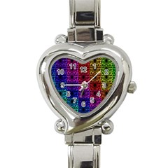 Rainbow Grid Form Abstract Heart Italian Charm Watch by Simbadda