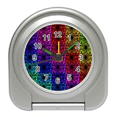 Rainbow Grid Form Abstract Travel Alarm Clocks by Simbadda