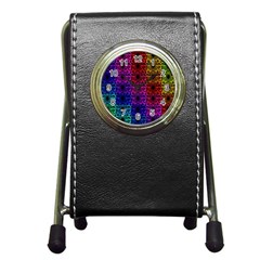 Rainbow Grid Form Abstract Pen Holder Desk Clocks by Simbadda