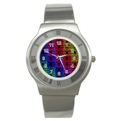 Rainbow Grid Form Abstract Stainless Steel Watch