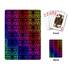 Rainbow Grid Form Abstract Playing Card by Simbadda