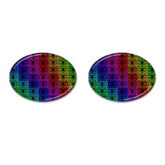 Rainbow Grid Form Abstract Cufflinks (oval) by Simbadda