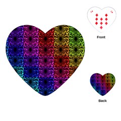 Rainbow Grid Form Abstract Playing Cards (heart) 