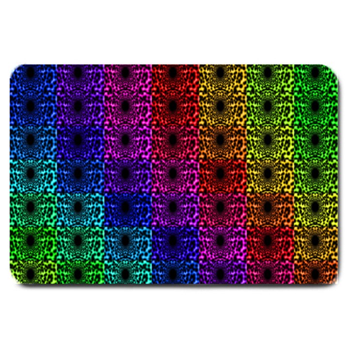 Rainbow Grid Form Abstract Large Doormat 