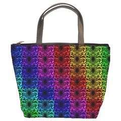 Rainbow Grid Form Abstract Bucket Bags