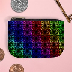 Rainbow Grid Form Abstract Mini Coin Purses by Simbadda