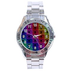 Rainbow Grid Form Abstract Stainless Steel Analogue Watch by Simbadda