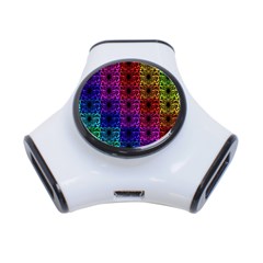 Rainbow Grid Form Abstract 3-port Usb Hub by Simbadda