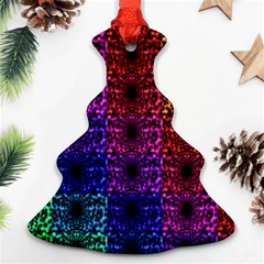 Rainbow Grid Form Abstract Christmas Tree Ornament (two Sides)