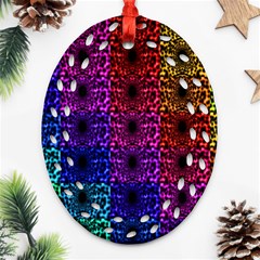 Rainbow Grid Form Abstract Ornament (oval Filigree)