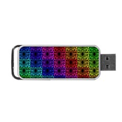 Rainbow Grid Form Abstract Portable Usb Flash (two Sides) by Simbadda