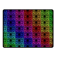 Rainbow Grid Form Abstract Double Sided Fleece Blanket (small) 