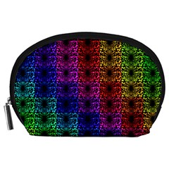 Rainbow Grid Form Abstract Accessory Pouches (large) 